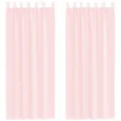 vidaXL Voile Rideaux avec poches pour tringles 2 pcs. Rose clair