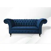 AEA Design Chesterfield Canapé 2 places Textile Bleu Canapés rembourrés Bleu