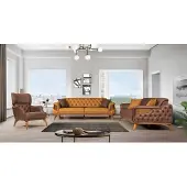 AEA Chesterfield Sitzgruppe Luxus Couchgarnitur Set Dreisitzer Sessel 3tlg