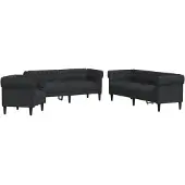 vidaXL Ensemble de canapés 3 pièces noir tissu