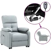 vidaXL Fauteuil relax électrique gris clair Tissu