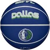 Wilson Ballon de basket - - NBA Team City Dallas Mavericks - Taille 7 - Cuir composite - Bleu
