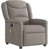 vidaXL Fauteuil de massage Taupe Tissu