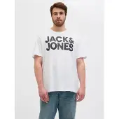 Jack & Jones Plus T-Shirt 'JJECORP' noir / blanc