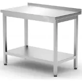 Hendi Table de travail murale avec rebord de tablette Budget Line STEEL 800 x 600 x 850 mm - 817261