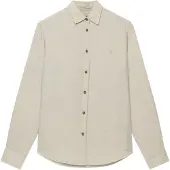 Superdry pour femme. W4010587A Premium Slim Shirt beige (XXS), Casuel, Lin, Manche longue