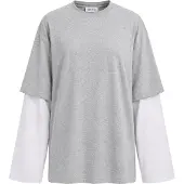 EDITED The Label T-shirt 'Simi' gris / blanc