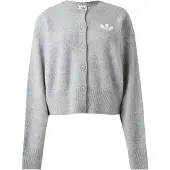 Adidas Cardigan 'Essentials' gris chiné / blanc