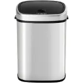 Aosom Poubelle automatique avec capteur infrarouge 58 L argenté