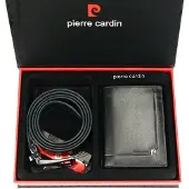 Pierre Cardin ZG89 Ensemble Portefeuille Ceinture Cadeau Cuir