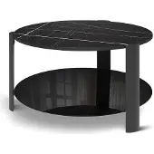 Vicco Table basse Navo Marbre noir/Noir 80x80cm, Model 62706