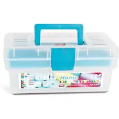 Tayg 110597 Collection – Boîte à outils "Home" 12 pouces / 290 x 170 x 127 mm / bleu transparent, rose