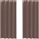 vidaXL Voile Rideaux avec oeillets 2 pcs. Marron 140x225 cm