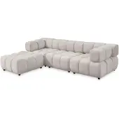 Sofiland Tondo Canapé d'Angle Bubble Velours 288x192cm Réversible gris clair