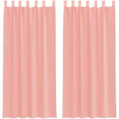 vidaXL Voile Rideaux avec poches pour tringles 2 pcs. Rose