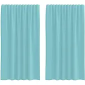vidaXL Voile Rideaux avec poches pour tringles 2 pcs. Turquoise