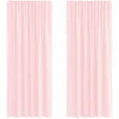 vidaXL Voile Rideaux avec poches pour tringles 2 pcs. Rose clair