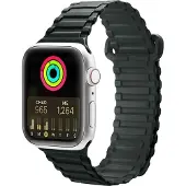 DUX Strap (Armor Version) Apple Watch Ultra, SE, 9, 8, 7, 6, 5, 4, 3, 2, 1 (49, 45, 44, 42 mm) silicone magnétique bracelet vert