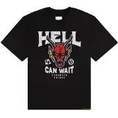 Netflix Hommes, T-shirt, Stranger Things - Hell Can Wait, Noir, (M)