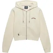 Superdry Veste de survêtement 'Essential' bourgogne / blanc cassé