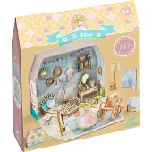 Djeco Petite maison miniature à assembler et à colorier, blanche,