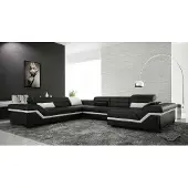 AEA XXL Ledersofa mit USB,Wohnlandschaft Ecksofa Design Sofa Garnitur Eckcouch