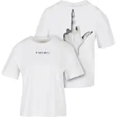 Miss Tee T-shirt 'I Don't Give A F' gris / noir / blanc