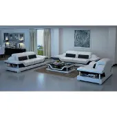AEA Canapé en cuir rembourré Canapé +2 + table basse Salon Nouveau