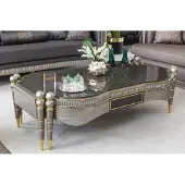 AEA Table basse grise Luxe Tables basses métal Design Salon élégant