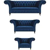 AEA Wohnzimmer Designer Set 3tlg Chesterfield Polstersitz Polstermöbel