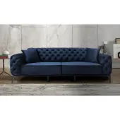 AEA Chesterfield Blauer 3-Sitzer Moderne Polster Couch Luxus Edle Sitzmöbel