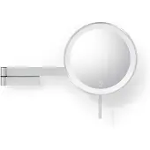 Zack Linea miroir grossissant – rond – 38 x 26,3 cm – Éclairage LED – grossissement 5x, à intensité variable – Inox brossé 40582