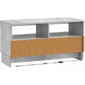 vidaXL Meuble TV LED gris béton, fabriqué en panneaux de particules
