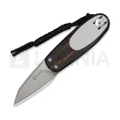 CIVIVI Couteau pliant Purr, Orange/Black/White G-10, Stonewash