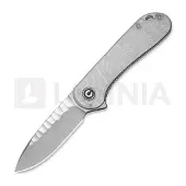 CIVIVI Couteau pliant Elementum, Polished Clear Lexan, Satin Rock-Grind