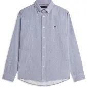 Tommy Hilfiger Mw0mw42442 Long Sleeve Shirt Bleu,Gris L Homme