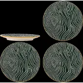 Bloomingville Assiettes Woodsby, lot de 4