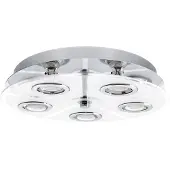 No name 30933 Cabo LED plafonnier 5x3W acier inoxydable chromé blanc clair