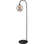 Masterlight Lampe de pied Lazise noir avec verre ambré