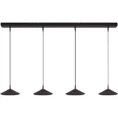 Masterlight Lampe suspendue à 4 lumières Ceppo noir Ø 22cm