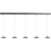 Masterlight Lampe suspendue à 5 lumières Ceppo nickel Ø 18cm