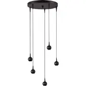 Masterlight Lampe suspendue à 5 lumières Talana noir Ø 35cm DTW