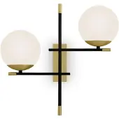 Maytoni Applique murale, métal verre, or, 2 flammes, L 44 cm