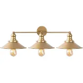 Opviq , applique murale en métal, dorée, 75 x 27 x 20 cm | Diffuseur en métal Ø 24 cm, hauteur 17 cm | 3 x E27, max. 40 W | IP20, design industriel, idéale pour les intérieurs modernes.