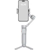 Hohem Stabilisateur de smartphone – Anti-tremblement 3 axes, télécommande détachable, batterie 11 h, design portable et pliable, Gris