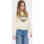 ONLY GIRLS Sweat-shirt 'KOGCooper' mastic / noir / blanc cassé