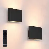 LEDVION lot de 2 applique murale USB Oval noir