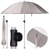 Pro Beach Parasol de jardin gris réglable 190 cm