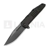 We Knife Couteau pliant Temper, Charcoal Gray Titanium, Polished