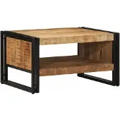 vidaXL Table basse 70x50x38 cm Bois massif rugueux Mango